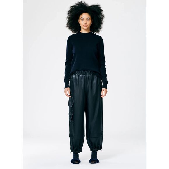 Tibi Pants - TIBI Celia Drape Pull On Wilt Wide Leg Tapered Jogger Ankle Pants Size L Large